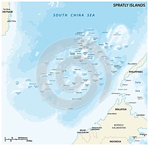 Spratly islands vector map