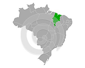 Map of Maranhao in Brazil