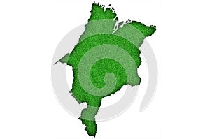 Map of Maranhao on green felt
