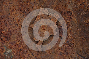 Map of Maranhao on rusty metal