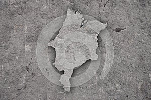 Map of Maranhao on weathered concrete