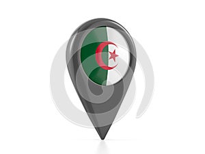 Map marker with Algeria flag