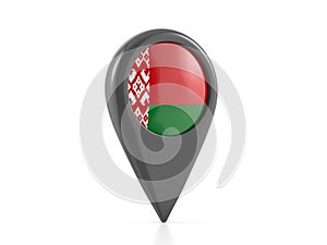 Map marker with Belarus flag