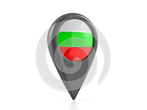 Map marker with Bulgaria flag