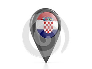 Map marker with Croatia flag