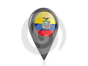 Map marker with Ecuador flag