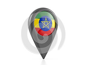 Map marker with Ethiopia flag