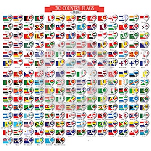 Map marker with flags. Vector illustration 10eps.
