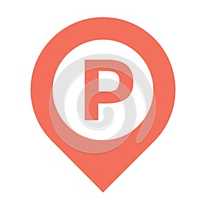 Map marker icon, compass, vector pin location, gps icon, parking car, place holder