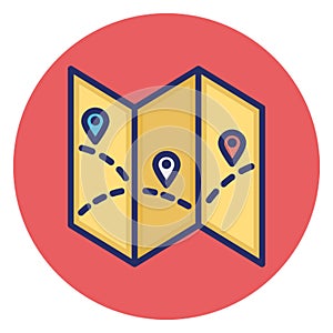 Map marker, map navigation Vector Icon which can easily edit photo
