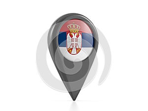 Map marker with Serbia flag