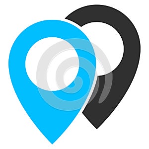 Map Markers Flat Icon Image