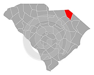 Map of Marlboro in South Carolina