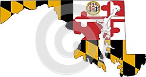 Map of Maryland State USA illustration Vector