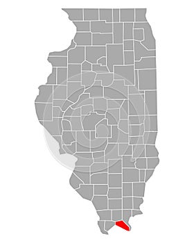 Map of Massac in Illinois