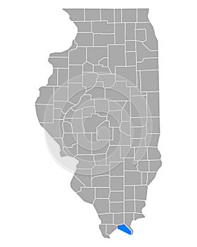 Map of Massac in Illinois