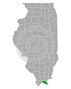 Map of Massac in Illinois