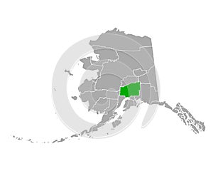 Map of Matanuska-Susitna in Alaska