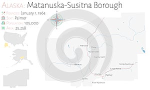 Map of Matanuska-Susitna Borough in Alaska