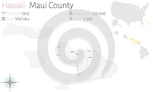 Map of Maui County in Hawaii