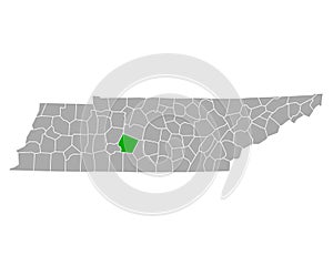 Map of Maury in Tennessee