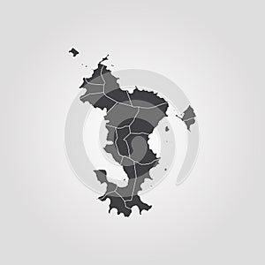 Map of Mayotte. Vector illustration. World map