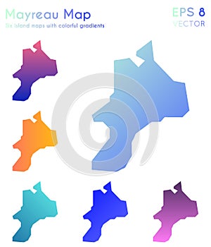 Map of Mayreau with beautiful gradients.