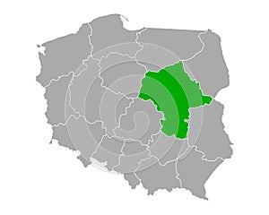Map of Mazowieckie in Poland photo