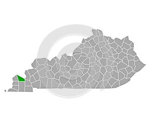 Map of McCracken in Kentucky