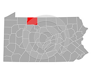 Map of McKean in Pennsylvania