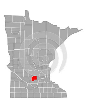 Map of McLeod in Minnesota