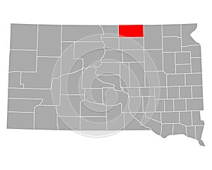 Map of McPherson in South Dakota