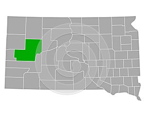 Map of Meade in South Dakota photo