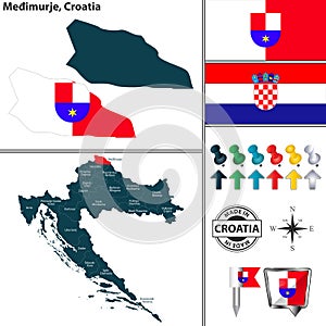 Map of Medimurje, Croatia