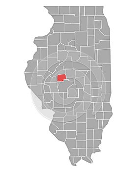Map of Menard in Illinois