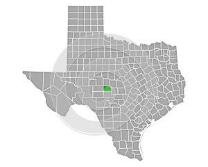 Map of Menard in Texas