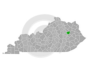 Map of Menifee in Kentucky
