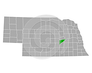 Map of Merrick in Nebraska