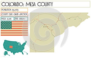 Map of Mesa County in Colorado USA