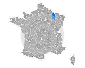 Map of Meuse in France