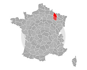 Map of Meuse in France