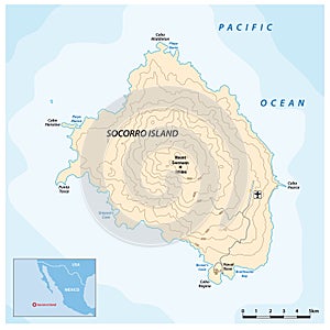 Map of the mexican pacific island Socorro photo