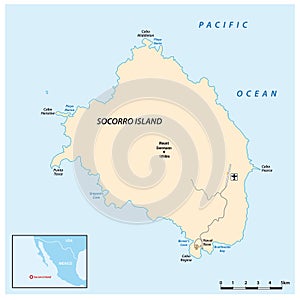 Map of the mexican pacific island Socorro photo