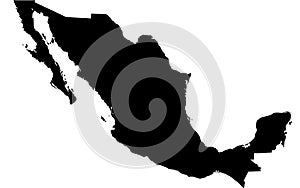 Map of Mexico in black