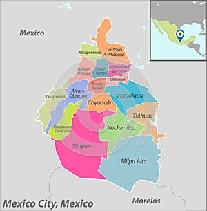 Map of Mexico City, Mexico photo