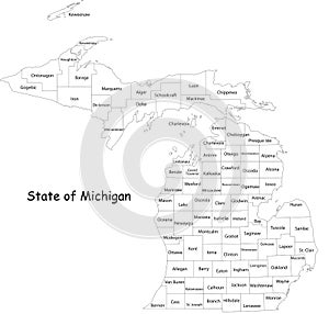 Map of Michigan state photo