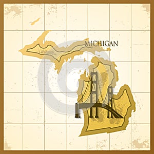 A map of michigan state.. Vector illustration decorative background design