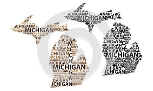 Map of Michigan - vector illustration