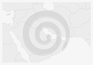 Map of Middle East with highlighted Bahrain map