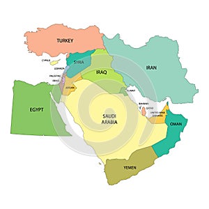 Map of Middle East photo